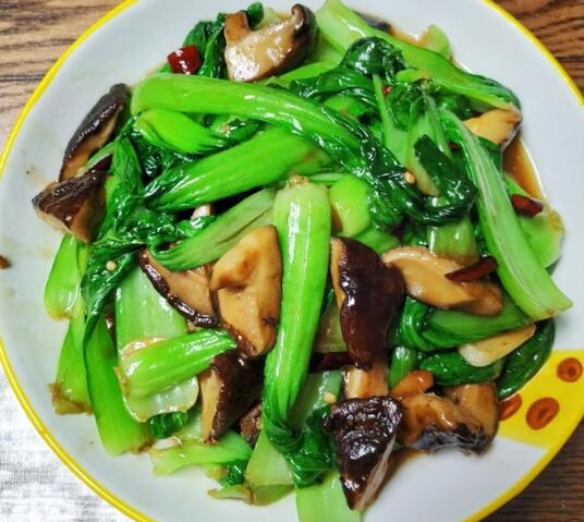 青菜烧香菇