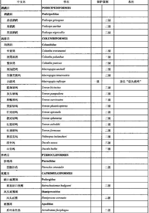2021年调整后的《国家重点保护野生动物名录》正式公布
