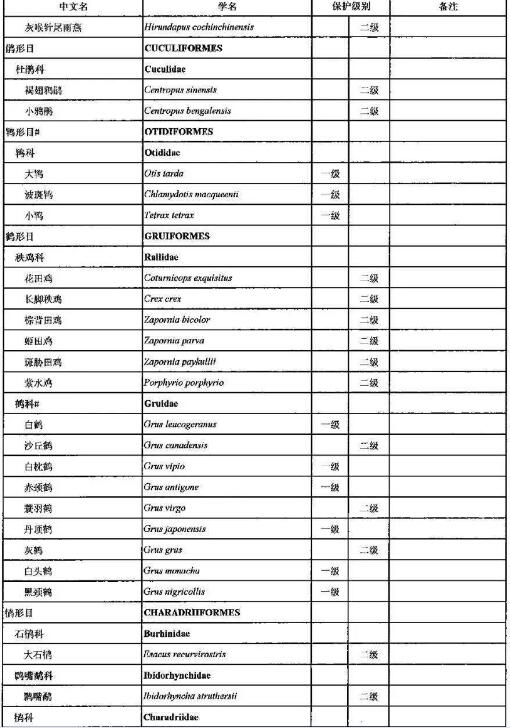 2021年调整后的《国家重点保护野生动物名录》正式公布